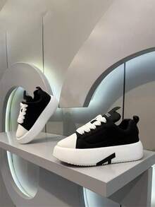 Men's Casual Sports Shoes, Versatile Dirt-Resistant Non-Slip Fashion Comfortable Chunky Sneakers - Black - View 6