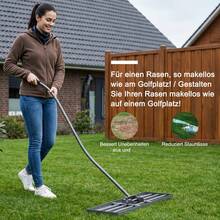 Ergonomischer Rasenrechen 80 x 30 x 197 cm mit Klicksystem, Rasenrechen, Gartenrechen, Sandrechen, Vertikutierer mit langem Griff, Rasenrechen für Garten und Golfplatz - A - Übersicht 6