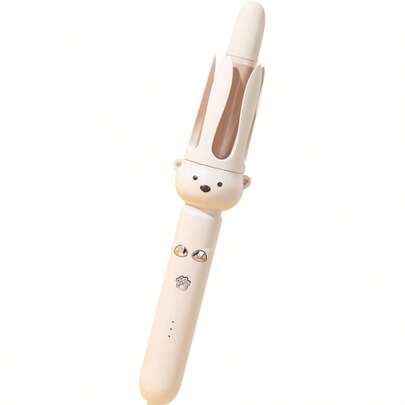 wavytalk Cute Bear Automatic Hair Curler 28mm Rotating Curling Iron Wand With Dual Ionic System 10s Fast Heating 3 Temp Settings Anti Scald Double Layer Heat Shield Auto Shut Off Easy Hair Waver Styling Tool For Women Girls Everyday Use