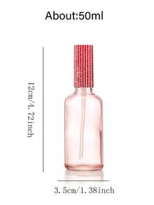 Rhinestone Glass Spray Bottle Refillable Perfume, Facial Toner, Essential Oil Fine Mist Atomizer; Perfume Essential Oil Spray, Car Rhinestone Decor; Cosmetic Bottle, Essential Oil Glass Empty Bottle, Sample Bottle, Travel Container, Spray Bottle; Suitable For Car Perfume Refill, Portable Makeup Storage For Travel; Easy To Clean; Vacation Travel Essential; Back To School Must-Have, Girls Birthday Gift - Multicolor - View 10