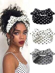 1/3/4/6pcs Women's Bow Rabbit Ear Headband, Fashionable Cute Solid Color Headband, Suitable For Back To School, Yoga, Sports And Daily Wear - Multicolor - View 8