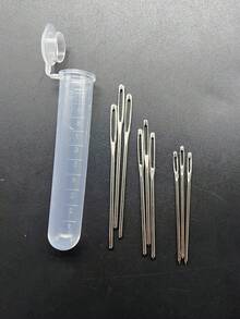 9pcs Tip Hand Sewing Needles With Flip Cover Storage, DIY Craft Kit Accessories, Suitable For Children's Sewing Classes, Parent-Child Handmade Creation, Tip Design No Risk 5cm/6cm/7cm - Large Eye  Needle - View 7