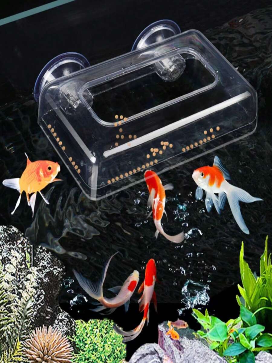 1個魚缸餵食器,水族箱魚食分配器,定點防散落魚食餵食環,強力吸盤,定點餵食,水族寵物定點餵食,近距離觀察水族餵食用品,魚缸,水族箱 - 彩色 - 查看 1