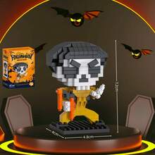 Creative Micro-Particle Mini Halloween Theme Toy Building Blocks Series, ABS Material, Children's Building Block Toy Set, Soft Building Mat. Gift For Kids/Guests. Includes 6pcs Value Pack. DIY Educational Puzzle Assembly Handmade Toy, Halloween Gift. - Multicolor - View 14