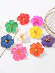 1pc Women's New Sweet Tassel Flower Hair Clip, Side Hair Clip, Half-Up Hairstyle Hair Accessory - Multicolor - View 21