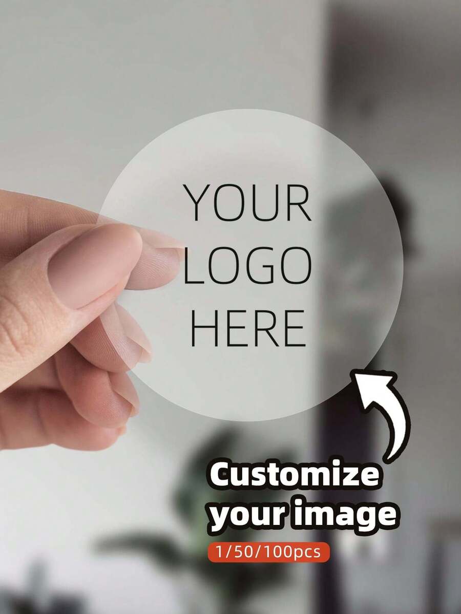 1/50/100pcs Customized Stickers, Personalized Business Labels, Custom Logos, Wedding Birthday Baptism Stickers, Design Your Own Stickers, Suitable For Students, Office Workers, Schools, Homes, Ideal Gift For Him, Small Business, Gift Ideas - Multicolor - View 1