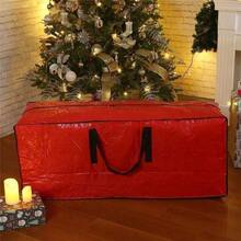 Sturdy, Breathable, Yet Protective Large Christmas Tree Storage Sack, Shielding From Dust And Damp, A Robust Box Alternative, Offered In Red Or Green. - Red - View 3
