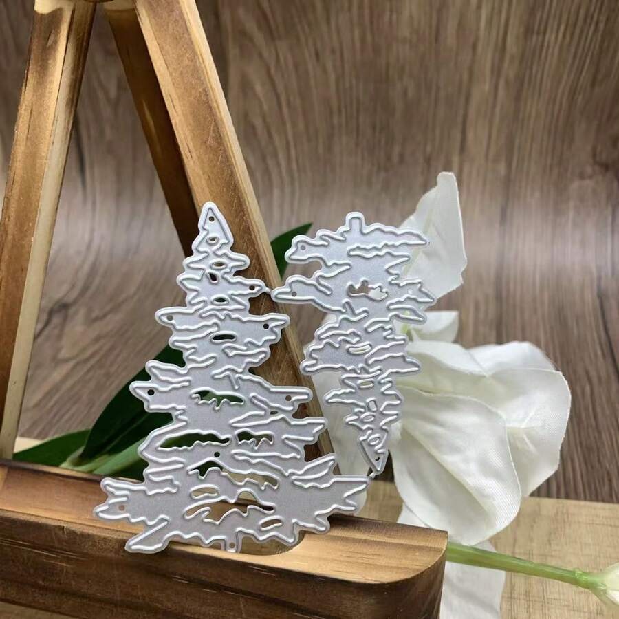 金屬樹形切割模具 松樹聖誕樹 DIY 壓花卡片製作 相片裝飾 紙藝切割模具 剪貼簿卡片製作 - mc706 - 查看 1