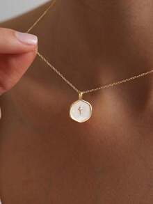 Women's Small Cross Necklace, Delicate Silver Cross Pendant Necklace, Minimalist Cross Necklace, Suitable For Women And Teenagers - Multicolor - View 3