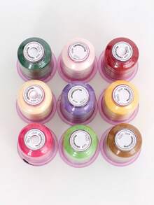 Set di 9 colori di filo per ricamo da 550 yarde, filo per ricamo a macchina multicolore e lucido, filo per ricamo in poliestere, filo decorativo per cucito, adatto per macchina da ricamo, riparazione di abbigliamento, forniture per cucito fai-da-te - multicolore - Visualizzare 12