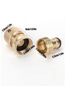 Garden Hose Quick Connectors, Male & Female Brass Water Connectors, 3/4" American Brass Hose Quick Connectors, 3/4" European Thread Connectors, Solid Brass, 3/4" GHT Thread, Leak-Free Water Pipe Connectors, Quick Connection Kit - Multicolor - View 11