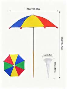 4pcs/Set Potted Plant Sunshade Umbrella, Outdoor Plant Flower Sunshade Umbrella, Potted Plant Sunshade Cover, 1 Mini Umbrella + 3 Potted Plant Watering Devices, Sun Protection And Heat Insulation Design, Suitable For Tall And Short Plant Coverage - Multicolor - View 7