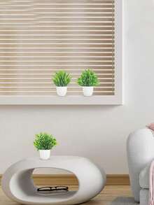 4pcs Set Artificial Plants With Pots, Small Artificial Plants For Indoor Home Decor, Suitable For Windowsill, Bathroom, Wall, Office Desk, Kitchen, Farmhouse Style Decoration, Valentine's Day Party Decor - Green - View 8