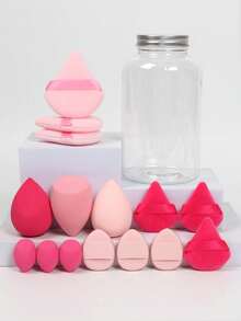 2pcs Makeup Sponge, Foundation Mixing Sponge, Liquid, Cream And Powder Flawless, Multi-Color Makeup Sponge, Latex-Free Wet/Dry Foundation Cream, Contains Cushion Puff, Latex-Free Mixing Sponge And Makeup Puff - Multicolor - View 5
