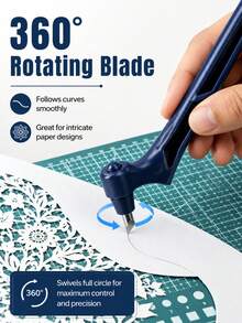 1/3pcs Paper Craft Cutting Tool Set, 360 Degree Rotating Blade, Stainless Steel Craft Knife, Utility Knife And Art Cutting Tool, Suitable For Templates, Vinyl And Scrapbooking - A - View 4