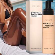 OUHOE Self Tanning Mousse, Sunless Tanner Foam For Streak-Free Bronzed Glow, Moisturizing Body Bronzer For Even Summer Tan - Bronze - View 3