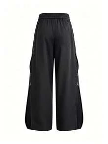 Celana Panjang Pria Kasual Musim Semi/Panas, Longgar, Potongan Lurus, Model Sweatpants, Modis, untuk Olahraga. - Hitam - View 3