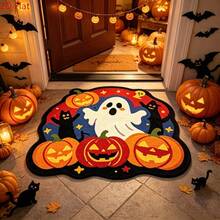1pc High-Quality Cute Pumpkin Ghost Rug, Halloween, Bedroom Decor, Small Rug, Carpet, Home Decor, Living Room Rug, Living Room Small Rug, Bedroom Rug, Living Room Home Decor, Outdoor Rug, Washable Rug - Multicolor - View 2