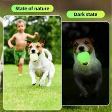 Glow In The Dark Elastic Ball, Pet Dog Chew Ball, Anti-Bite Toy Ball, Large, Medium Training And Entertainment Ball, And Small Dog (This Product Is An Elastic Ball, It Does Not Glow By Itself, It Is Not Easily Damaged, Made Of High Elasticity Rubber Material, Can Glow, Suitable For Teeth Training, Interactive Spherical Chew Toy, Suitable For Small, Medium, Large Dogs). - Multicolor - View 2