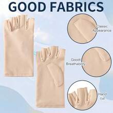 Sureio 4 Pairs Sun Protection UV Gloves For Women Fingerless Hand UV Protection Glove For Gel Manicures Summer Driving Biking - Black White Khaki Gray - View 7
