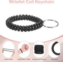 M METERXITY 6-Pack Wrist Coil Keychain Wristlet, 2 Inch Plastic Spiral Spring Flexible Stretchable Wristband With Steel Key Ring For Outdoor - ColorD - View 2