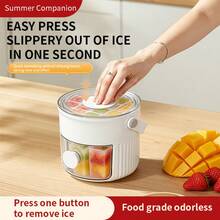 Easy To Press Ice Tray Mold - Large Capacity, Double-Layer, Plastic Ice Storage Box With Storage Ice Bucket Set, Suitable For Coffee, Whiskey, Juice, Beer And Chilled Beverages, Kitchen Utensils And Small Tools - Multicolor - View 1