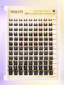 MKHLINA DIY Cluster False Eyelashes, Single Segment Eyelash Extensions, 8-18mm Mixed Length, Fine Natural Style, Faux Mink Eyelashes, Ultra-Thin Stem, Reusable, Makeup Eyelashes (F22) - C/D 混合 - 查看 8