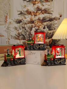 1pc Christmas Train Decorative Light With LED Candle Effect, Desktop Ornament For Christmas Home And Party Atmosphere - Multicolor - View 8
