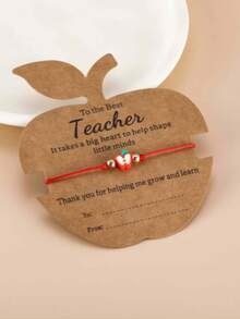 Soft Clay Apple Hand-Woven Bracelet, A Gift For Back-To-School Season, Graduation Season, And Teacher's Day, A Present For Teachers - Multicolor - View 4