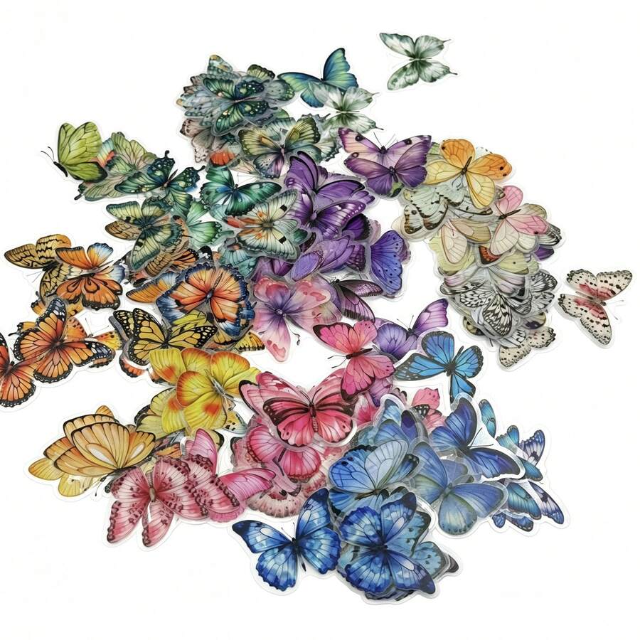 6 Packs Butterfly Graffiti Stickers, Stationery & Gift Packaging Supplies, Creative Fashion Manual Material Decoration DIY Stickers, Box Sealing Stickers, Commercial Product Packaging Sealing Stickers, Gift Box Decoration Bag Packaging Labels