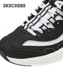 Skechers 斯凱奇 D'LITES系列復古拼接老爹鞋熊貓鞋運動休閒鞋 - 黑與白 - 查看 7