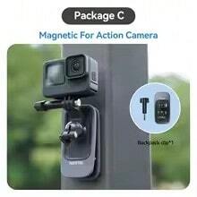 TELESIN 磁吸背包夾，適用 GoPro Hero、 Action 360 度旋轉肩帶磁吸支架，適用 Insta360 Ace Pro 2、X5、X4、X3、 Nano Action 6、5 Pro、4、3 Pocket 3 - 查看 15
