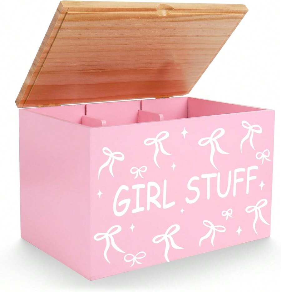 Tampon Holder For Bathroom Pad Organize Case With Lid Coquette Pink Bow Feminine Product Tampon Storage Girl Stuff Box For Bathroom Accessories - View 1