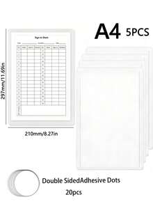 2/5pcs (With Adhesive) Hollow Transparent Acrylic Schedule Planner Display Stand & To-Do List Frame, A4 Reusable Dry-Erase Chore Chart Holder, Aesthetic Desktop Decor For Room Decoration And School Locker Storage - Multiple Specifications - View 14