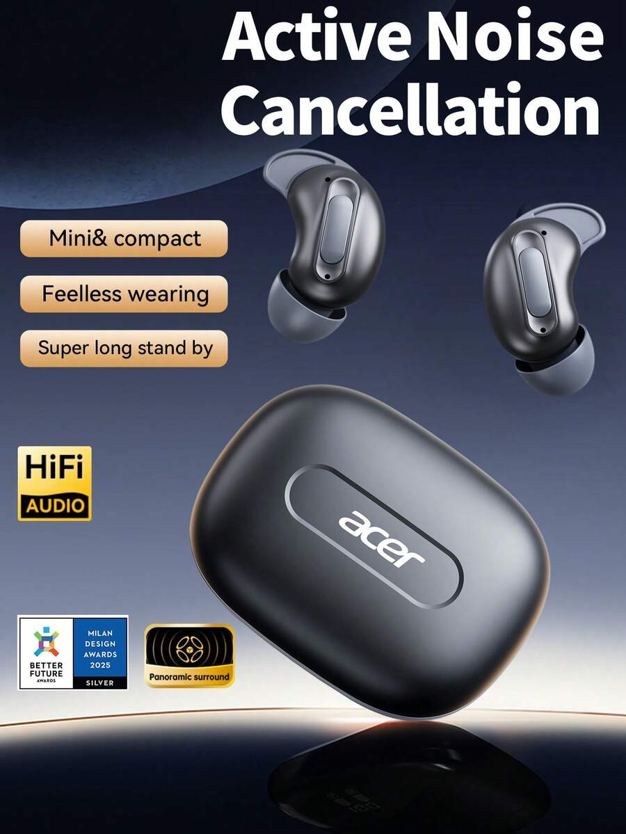 Official Authentic 2026 New Acer OHR562 Sleep Earbuds, ANC Noise Cancelling, Powerful Deep Bass, Bluetooth 5.4, 20-Hour Long Battery Life, Touch Control, Type-C Fast Charging, Perfect Gift