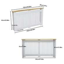 UNHO Radiator Cover 83cm High Modern Grill Cabinet MDF Vertical Slat Wooden & White S/M/L - L - 152x20x83cm - View 4