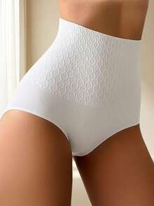 1pc Women's High Waist Shaping Panties, Soft Breathable Tummy Control Butt Lifting Shapewear, Suitable For Daily, Home And Office Wear - White - View 4