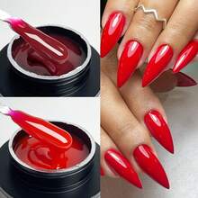 Jillnails 50g 中黏度甲片延長膠，適用於美甲延長，UV/LED 固化，自動流平，透明乳白色 - 彩色 - 查看 42