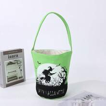 1pc Halloween Pumpkin Bucket, Candy Tote Bag, Halloween Basket, Halloween Decoration, Halloween Party Decor, Happy Halloween Decoration, Suitable For "Trick Or Treat" Party Supplies And Accessories - Conventional - View 13