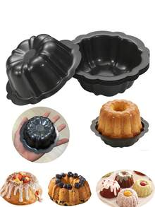 Non-Stick Wavy Cake Mold, Carbon Steel Baking Cup Mold, Suitable For Cakes, Bavarois Mousse, Brownies, Cupcakes, Pudding And Canelés, Easy Release, Reusable, Easy To Clean, Oven - Multicolor - View 2