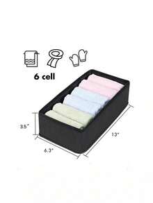 Caja de almacenamiento de ropa interior, caja de almacenamiento con divisor para ropa interior y calzoncillos - Negro - Ver 11