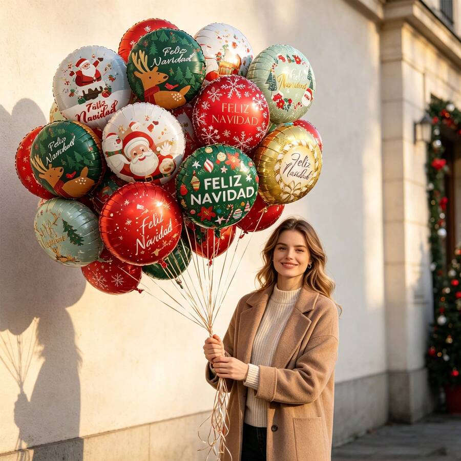 Random 18-Inch Printed Balloons Christmas Decoration Balloons - Multicolor - View 1