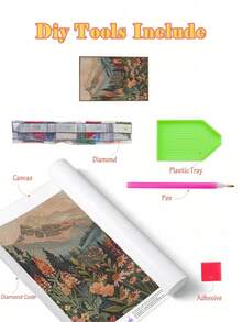5D DIY 鑽石畫｜自發熱風景鑽石畫套組，高畫質藝術鑽石，自然風景填滿，手工裝飾畫，全鑽鑲嵌手工藝套組，鍛鍊 DIY 技巧與專注力 - 彩色 - 查看 4