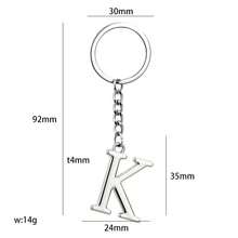 Minimalist Metal Alphabet Keychain, 1 Pc A-Z Initial Pendant, Stylish Bag Charm & Key Ring, Personalized Bag Charm, Gift For Friends & Lovers - Silver - View 7