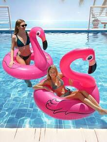 1PC Swimming Ring PVC Inflatable Flamingo Swimming Ring Adult Large Water Life Raft Seat Ring - Multicolor - View 4