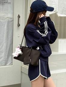 2026韓式夏季新款小號多層尼龍帆布托特包，女款單肩包、手提包、腋下包、法棍包，百搭通勤風（不含配件） - 咖啡 - 查看 5
