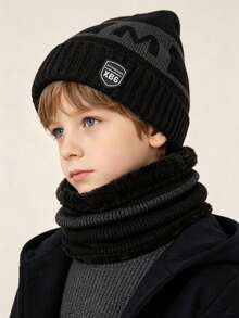 Children's Hat Set - Autumn/Winter Boys Wool Hat Set - Multicolor - View 2