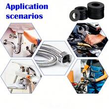 30pcs High Quality Rubber Sealing Gasket Set, Essential For Home Repair, Compatible With Corrugated Metal Flexible Hose, Shower Head Connection Pipe, Various Hot And Cold Water Faucets, Electric Water Heater Inlet And Outlet, Pipe Control Valve And Other Water Interfaces - Multicolor - View 9