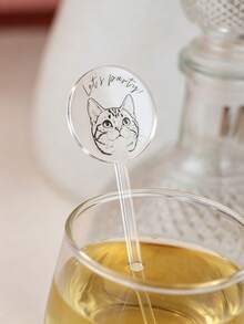 20pcs/50pcs Personalized Acrylic Pet Cocktail Stirrers, Customized Wedding Stir Sticks, Customized Dog And Cat Stir Sticks, Customized Wedding Drink Stirrers - Multicolor - View 3