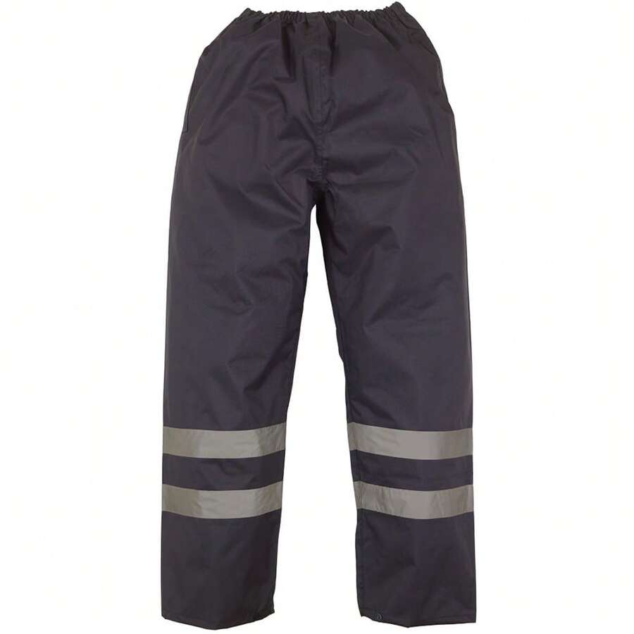 Yoko Mens Hi-Vis Waterproof Contractor Trousers - Navy Blue - View 1